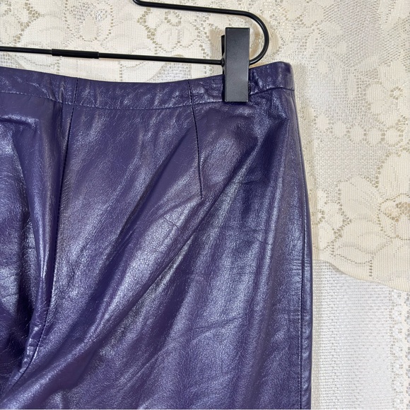 Vintage Danier Purple Leather Pants Biker High Rise Size Small 28 - Picture 8 of 11